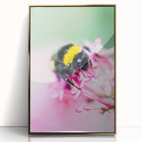 Large art print of a mid-century modernist spring scene in vibrant greens and golds on acrylic, ideal for nursery wall decor.
