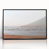 Large abstract wall art featuring mid-century modernist style with vibrant summer hues on a framed acrylic.
