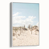 Vintage poster art on large framed canvas featuring colorful abstract design, ideal for living room decor.
