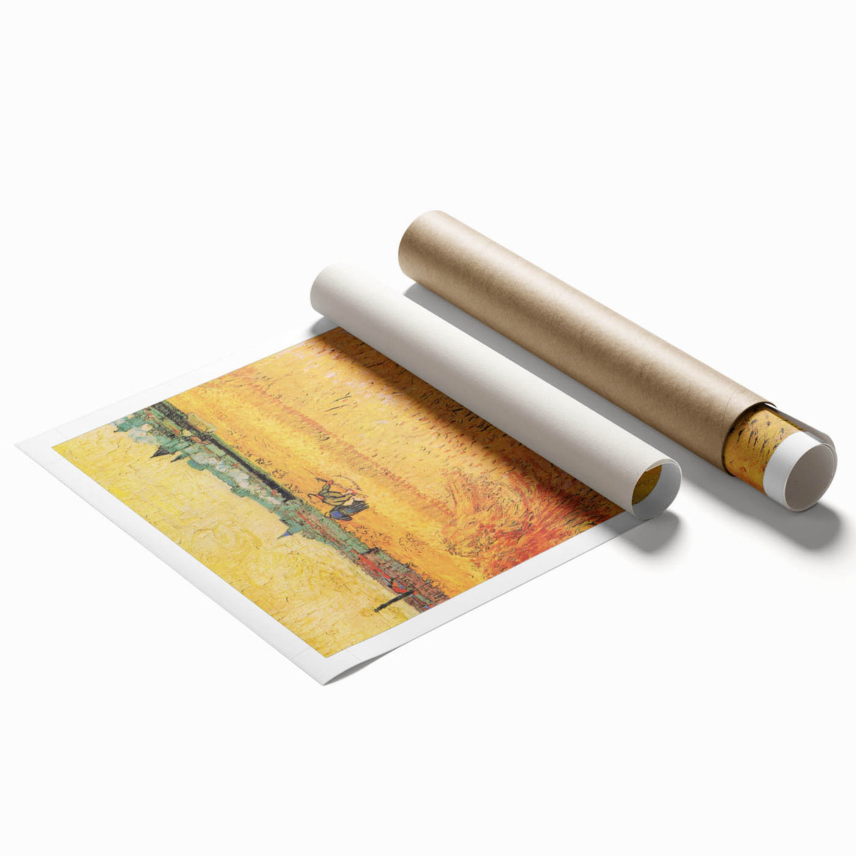 Impressionist Wheat Field Art - Inspired by Van Gogh's Arles Landscape