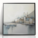 Framed abstract architecture wall art showcasing a sleek black design with modern lines, perfect for contemporary home decor, enhancing artistic ambiance.