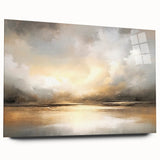 Abstract landscape wall art displayed in a sleek acrylic frame, showcasing vibrant colors and dynamic shapes, perfect for modern interior decor.