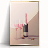 Art deco poster featuring a stylized martini glass in gold and black, acrylic print framed in gold.