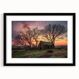 Landscape barn frame in matte black, showcasing a modern design that enhances artwork display. Ideal for home decor, this frame adds elegance to any setting.