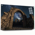 Acrylic glass artwork showcasing a stunning landscape of canyons, viewed from the side and mounted with pins for a modern display. Ideal for home décor enthusiasts.