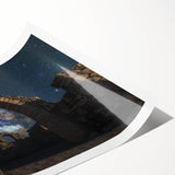 Landscape print showcasing vibrant canyons in warm hues of orange and red, rolled and ready for framing, ideal for enhancing home decor with nature-inspired art.