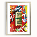 Bold Pop Art Wall Art - Dollar Sign Canvas with Red and Yellow