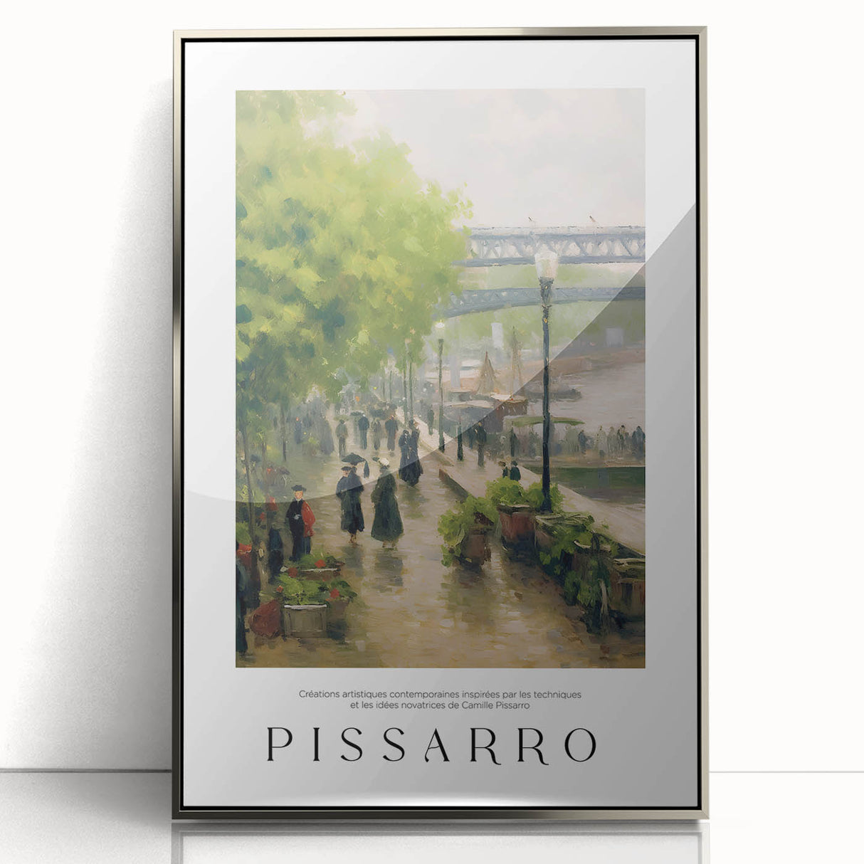 Mid-century modernist art of abstract shapes in muted earth tones on a silver-framed acrylic, ideal for nursery wall art.