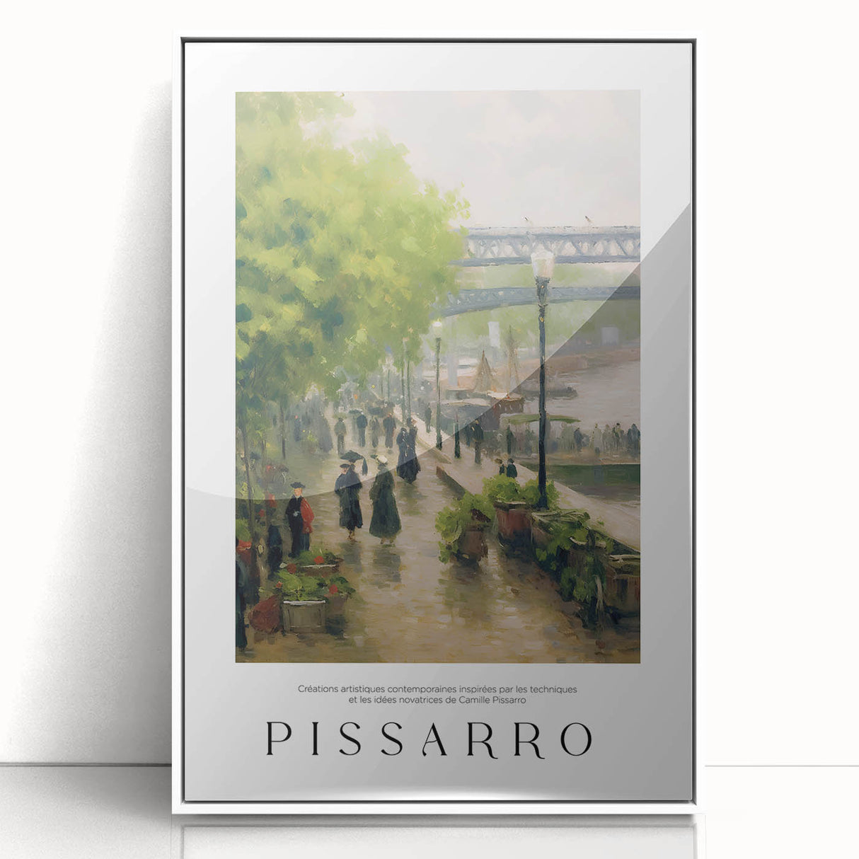 Art Deco poster with abstract, geometric patterns in a white frame, ideal for modern nursery wall decor.