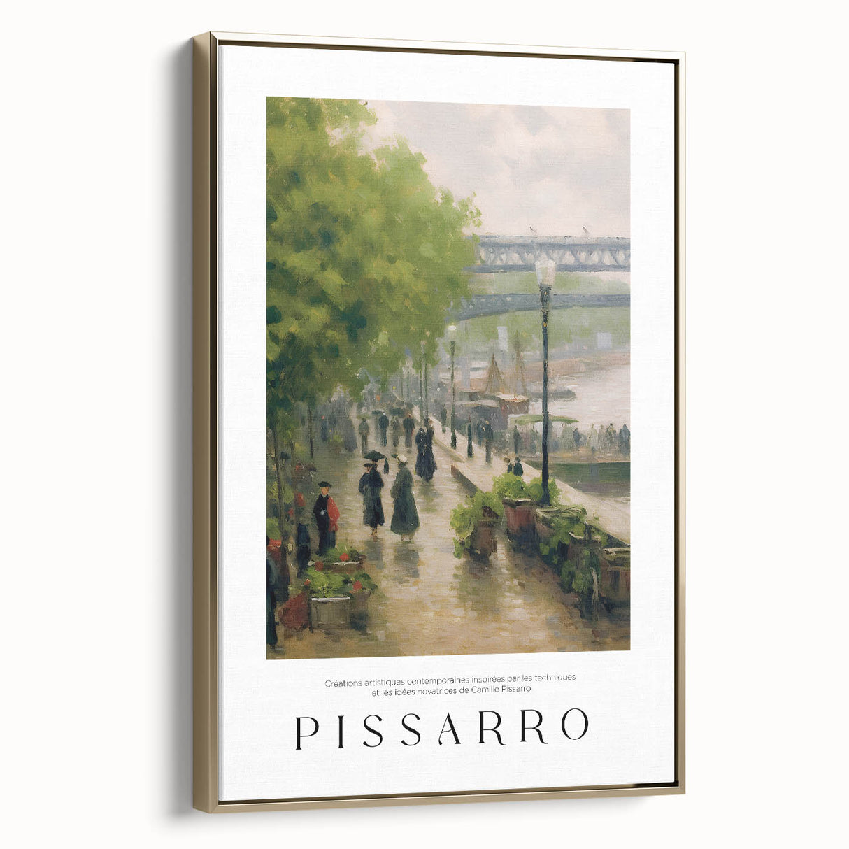 Vintage poster art of a landscape painting on a framed canvas, featuring muted earth tones, ideal for bedroom wall decor.