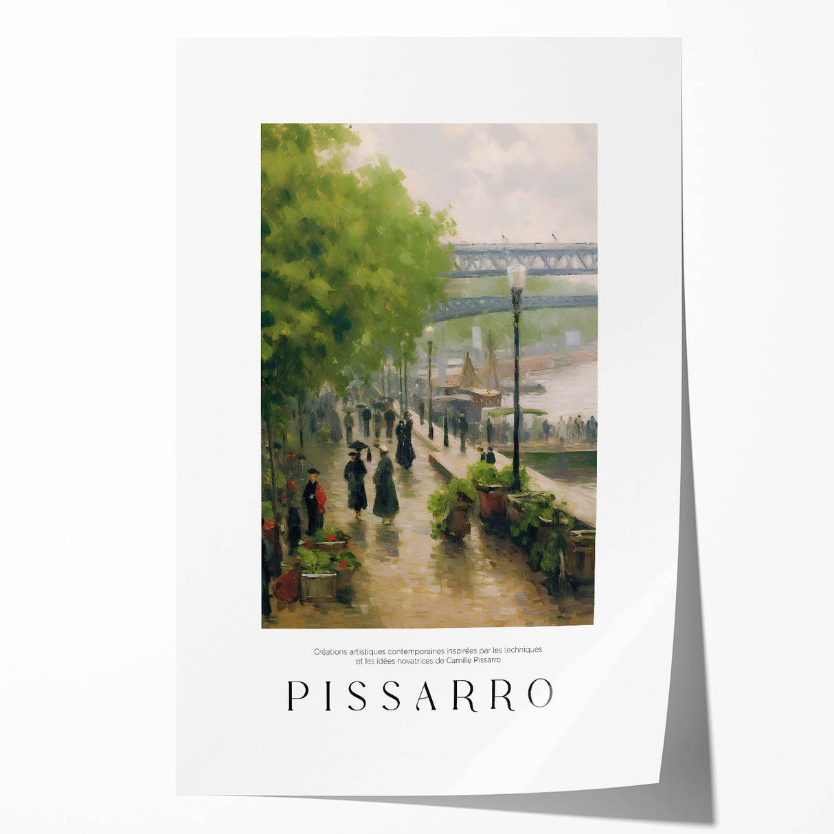Extra large rolled print featuring an impressionist floral design in soft pastel shades, ideal for art wall dining room.