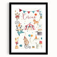 Whimsical Circus Nursery Wall Art - Baby Room Decor Print