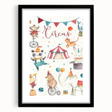 Whimsical Circus Nursery Wall Art - Baby Room Decor Print