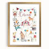 Whimsical Circus Nursery Wall Art - Baby Room Decor Print