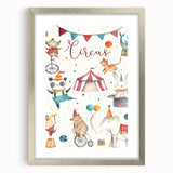 Whimsical Circus Nursery Wall Art - Baby Room Decor Print