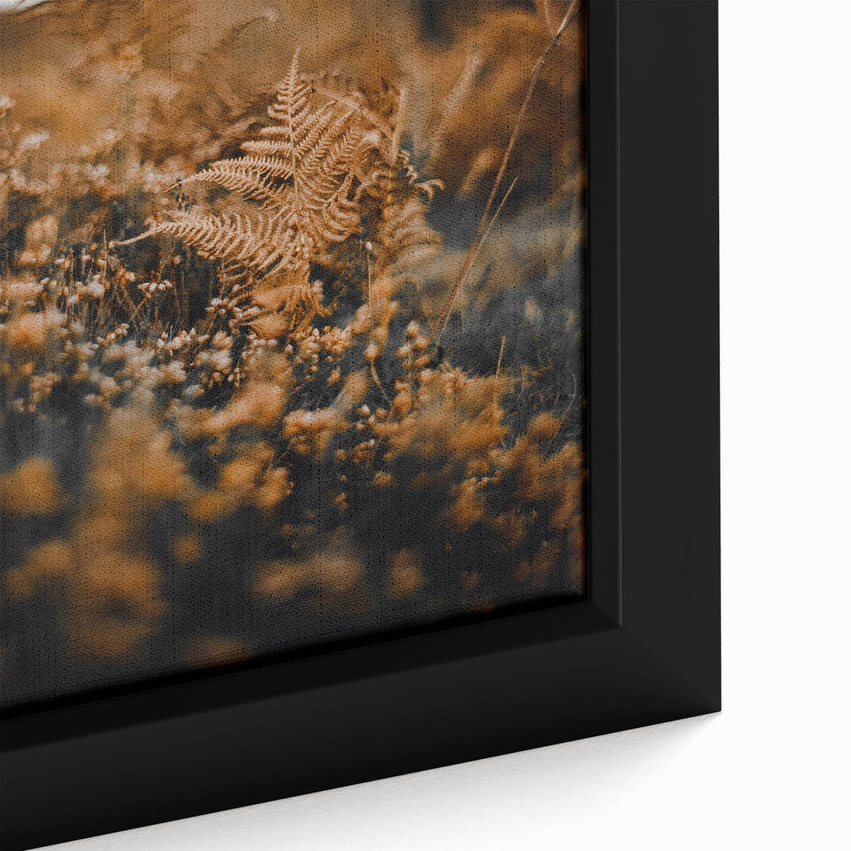 Framed canvas depicting a black textured tree with colorful autumn leaves, ideal for extra large living room wall art.