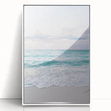 Art deco poster of summer season in pastel shades on white framed acrylic, suitable for nursery wall art.