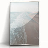 Mid-century modernist art deco poster featuring geometric shapes in muted pastels on acrylic, ideal for nursery wall art.