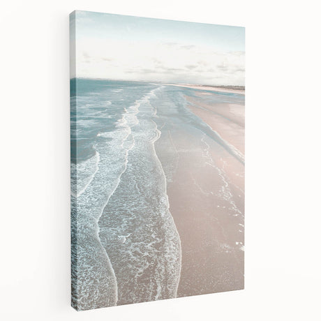 Large stretched canvas featuring a summer-themed abstract design in warm orange and yellow tones, ideal for kitchen wall art.