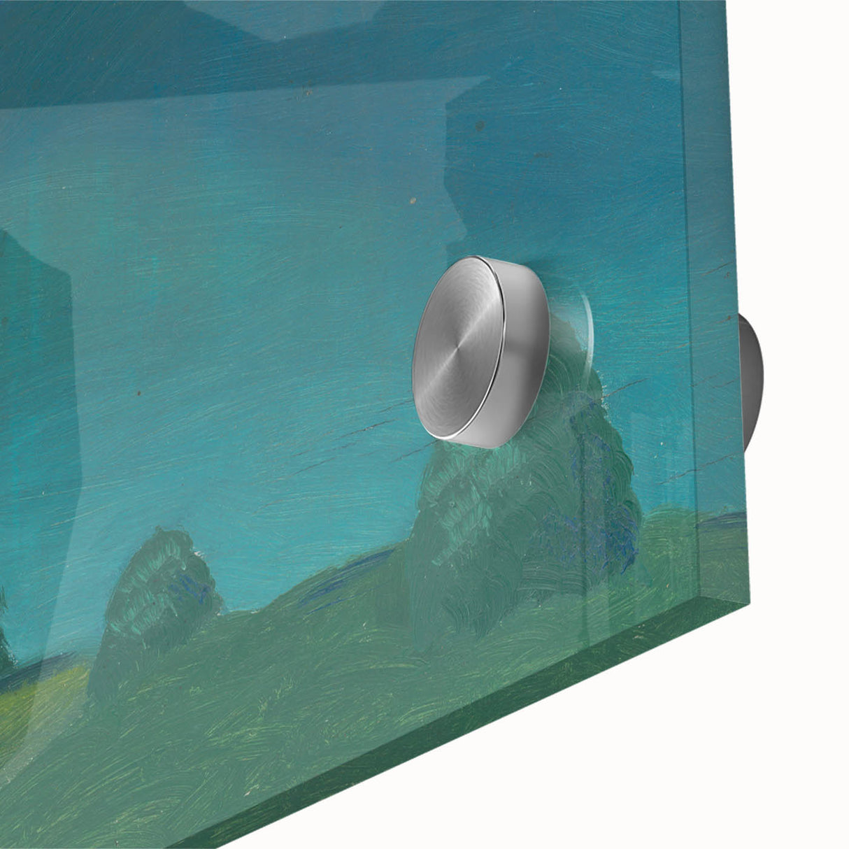 Modern Wall Art: Serene Landscape in Turquoise and Deep Blue Hues