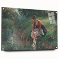 Impressionist Prints - Woman Bathing by Camille Pissarro Art