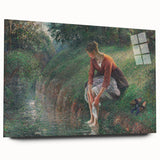 Impressionist Prints - Woman Bathing by Camille Pissarro Art