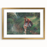 Impressionist Prints - Woman Bathing by Camille Pissarro Art