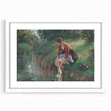Impressionist Prints - Woman Bathing by Camille Pissarro Art