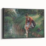 Impressionist Prints - Woman Bathing by Camille Pissarro Art