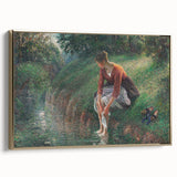 Impressionist Prints - Woman Bathing by Camille Pissarro Art