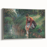 Impressionist Prints - Woman Bathing by Camille Pissarro Art