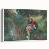 Impressionist Prints - Woman Bathing by Camille Pissarro Art