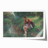 Impressionist Prints - Woman Bathing by Camille Pissarro Art