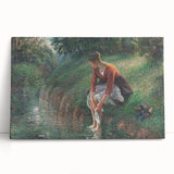 Impressionist Prints - Woman Bathing by Camille Pissarro Art