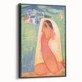 Modern Wall Art: Villager - Vibrant Folk-Inspired Portrait