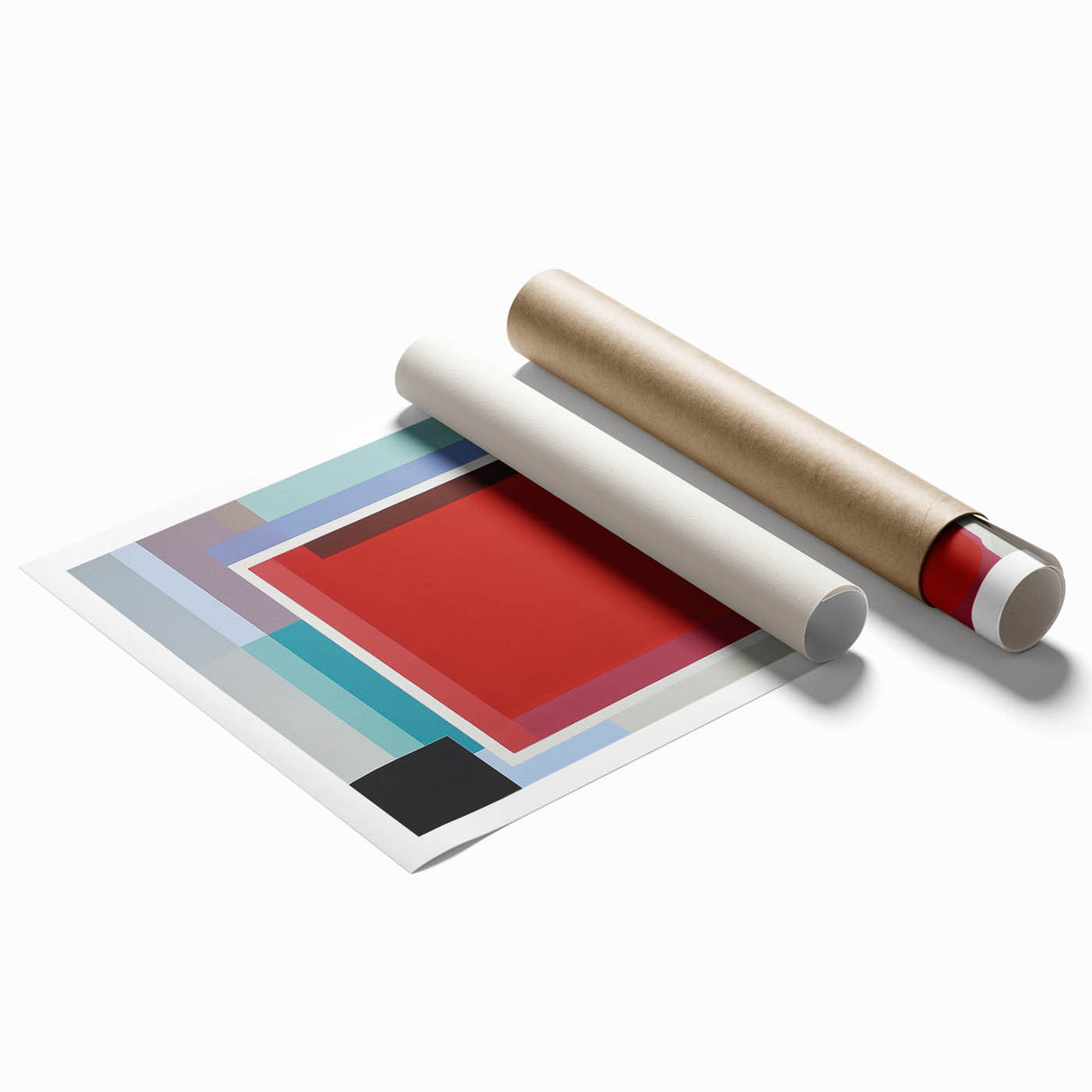 Modern Abstract Bedroom Wall Art – Bold Red & Brown Canvas