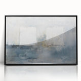 Framed abstract geometric wall art in black acrylic, showcasing sharp angles and modern design elements, perfect for contemporary home decor or office spaces.