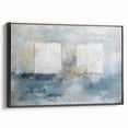 Framed abstract geometric canvas artwork in black, showcasing a modern design with sharp angles and contrasting colors, ideal for contemporary decor.