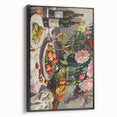 Black and white vintage poster art of a landscape on framed canvas, suitable for bedroom decor.