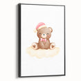 Girls Bedroom Art - Christmas Teddy Bear on Cloud Wall Decor