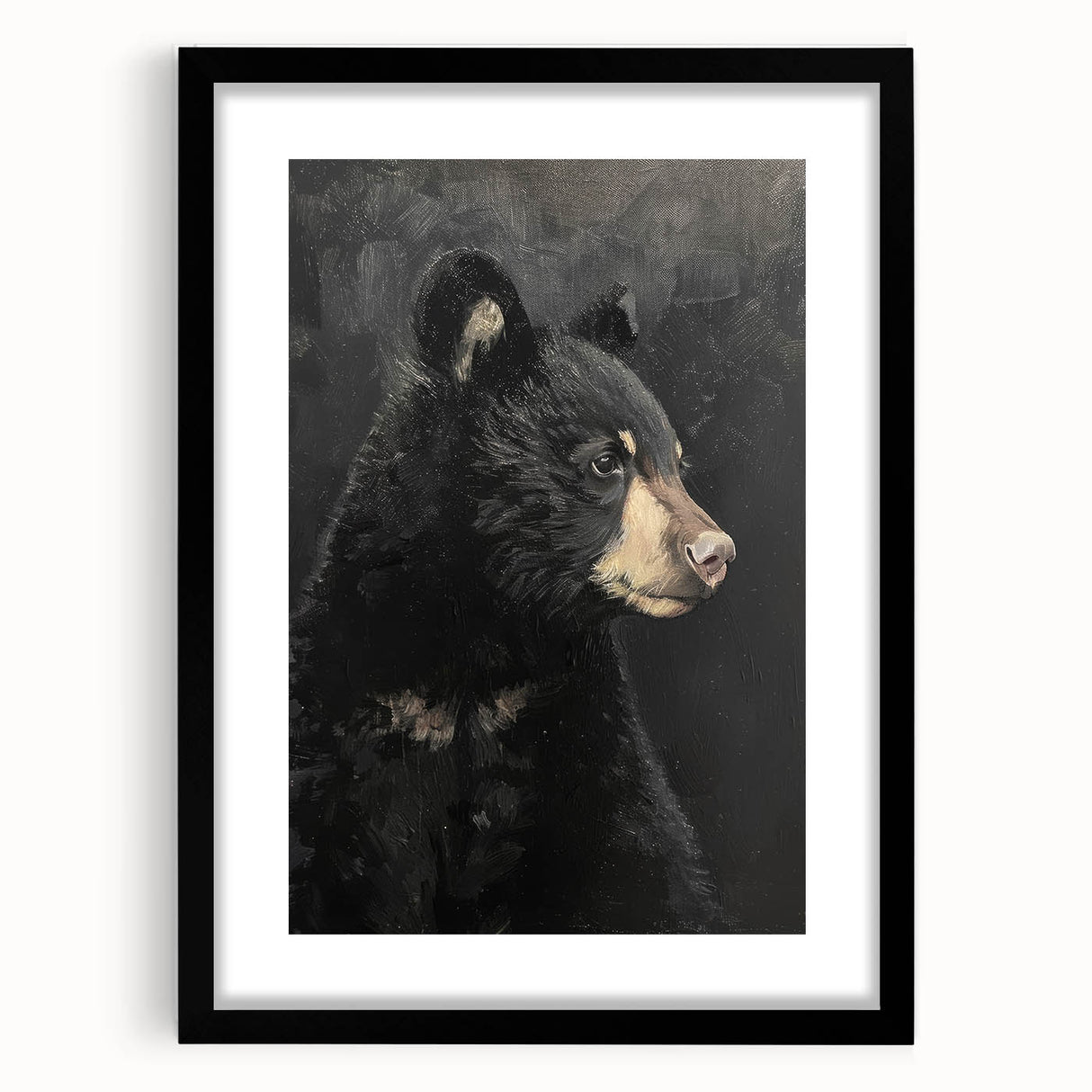 Framed Canvas Art for Children - Majestic Black Bear Print