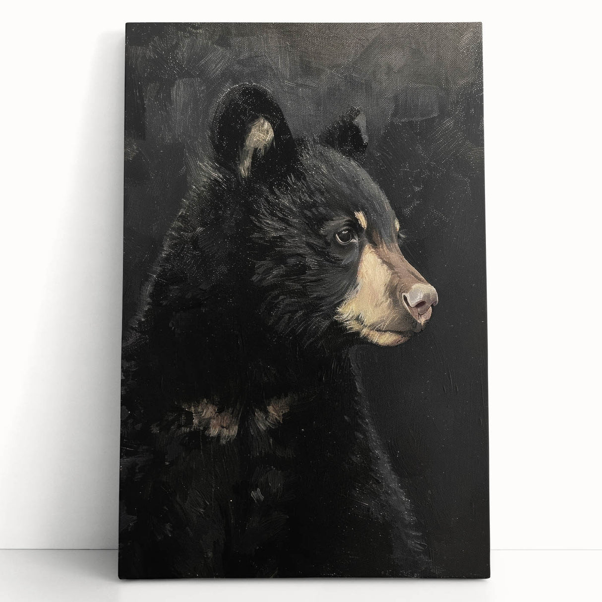 Framed Canvas Art for Children - Majestic Black Bear Print