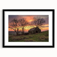 Landscape barn frame in matte black showcasing a rustic design, ideal for home decor or gallery displays, emphasizing its elegant lines and sturdy construction.