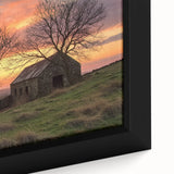 Close-up of a landscape barn-themed canvas print showcasing rich textures and vibrant colors, ideal for rustic home decor and art enthusiasts. Perfect for enhancing country-style interiors.