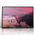 Framed acrylic artwork showcasing a stunning landscape of canyons, featuring rich colors and intricate details, perfect for modern home decor enthusiasts.