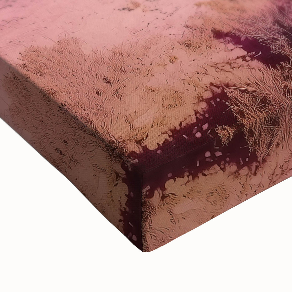 Stretched canvas artwork showcasing a vibrant landscape of canyons, highlighting rich earthy tones and intricate details, perfect for enhancing modern home decor.