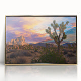 Framed acrylic artwork showcasing a vibrant landscape of golden fields under a clear blue sky, perfect for home decor or office ambiance, enhancing any space.