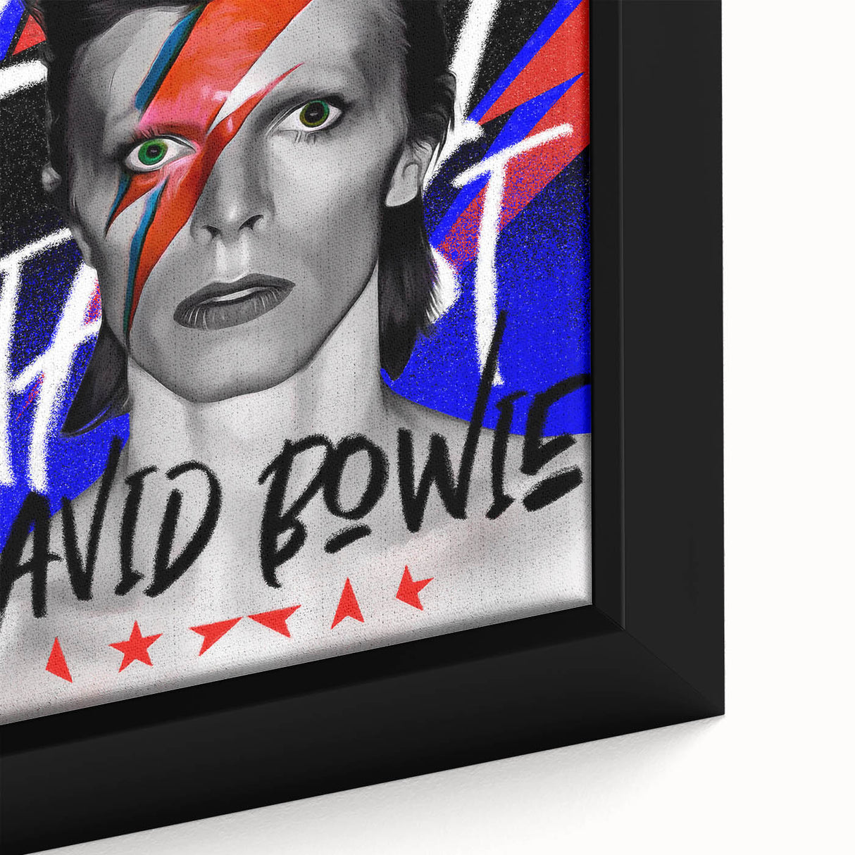 Iconic Pop Art Wall Art - Bowie Canvas with Red, Blue, and Black