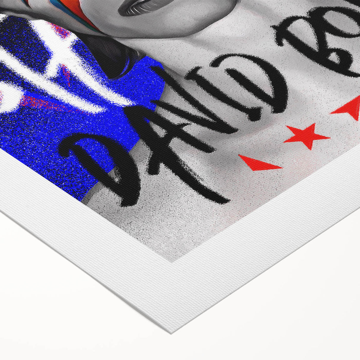 Iconic Pop Art Wall Art - Bowie Canvas with Red, Blue, and Black