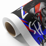 Iconic Pop Art Wall Art - Bowie Canvas with Red, Blue, and Black